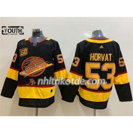 Vancouver Canucks Trikot Bo Horvat 53 Flying Skate 50th Anniversary Adidas 2019-2020 Schwarz Authentic - Kinder